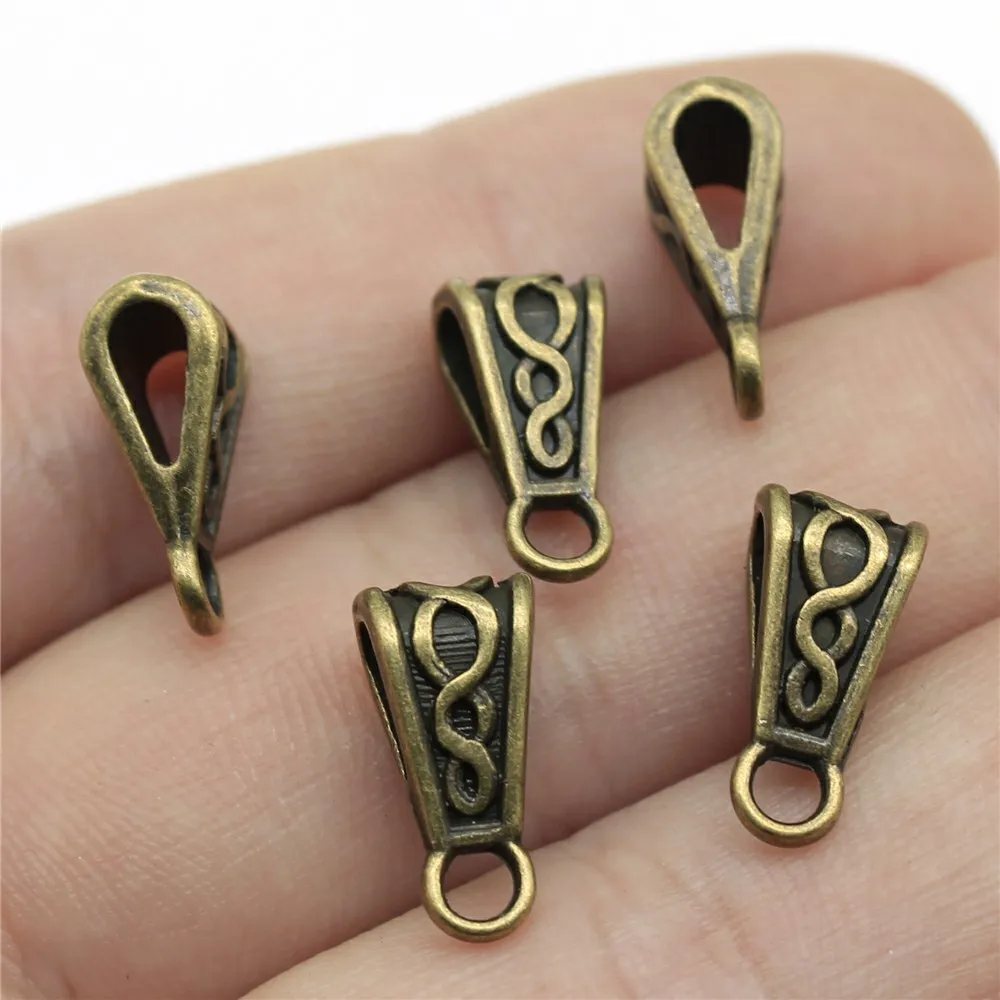 

diy charms for jewelry making pendant 6x7x10mm Bail Beads crimp & end beads 20pcs