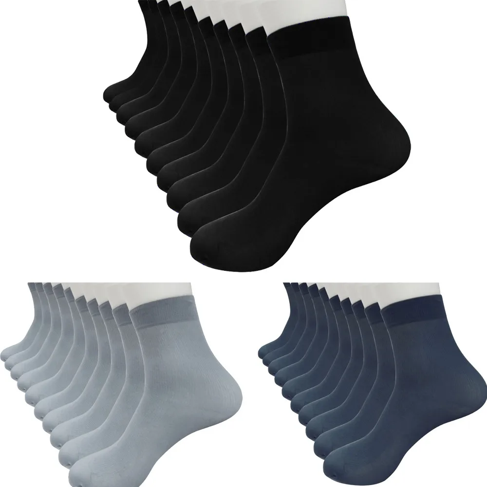 

10 Pairs / Lot Bamboo Fiber Men Socks Casual Anti-Bacterial Breatheable Comfortable Men's Crew Sweat Socks High Quality Sock