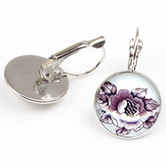 Новинка шикарные Гламурные серьги в стиле коттеджа слива круглые стеклянные с