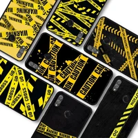 off yellow warning phone case for huawei honor10lite 10i 20 8x 10 funda for honor9lite 9xpro back coque