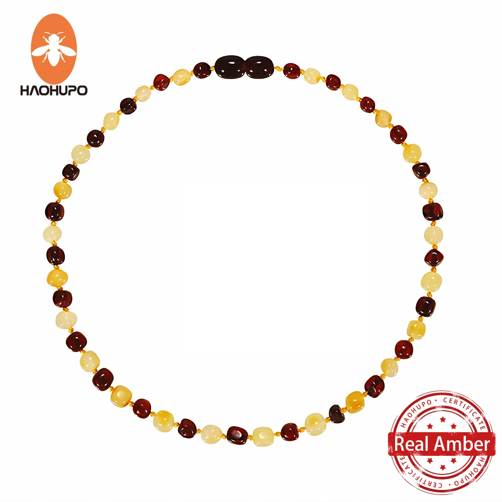Высококачественное ожерелье HAOHUPO из натурального янтаря с вишней и медом ручной