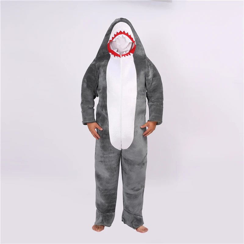 Детский комбинезон костюм для косплея акулы сценическая Пижама темной одежда