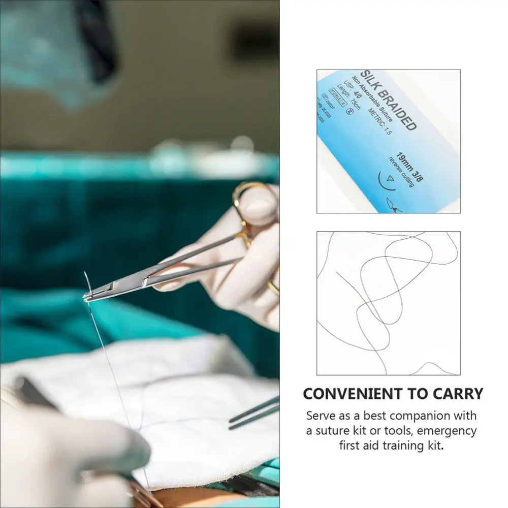 

12 Pcs Needle Suture Monofilament Thread Suture Practice Kit Teaching Exercises