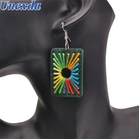 fashion earrings vintage rectangle statement earring colorful geometric graphic jewelry acessories for women anniversary gift