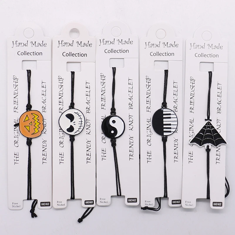 Детский браслет Хэллоуин Тыква призрак лицо тайчи пианино ключ черный и белый