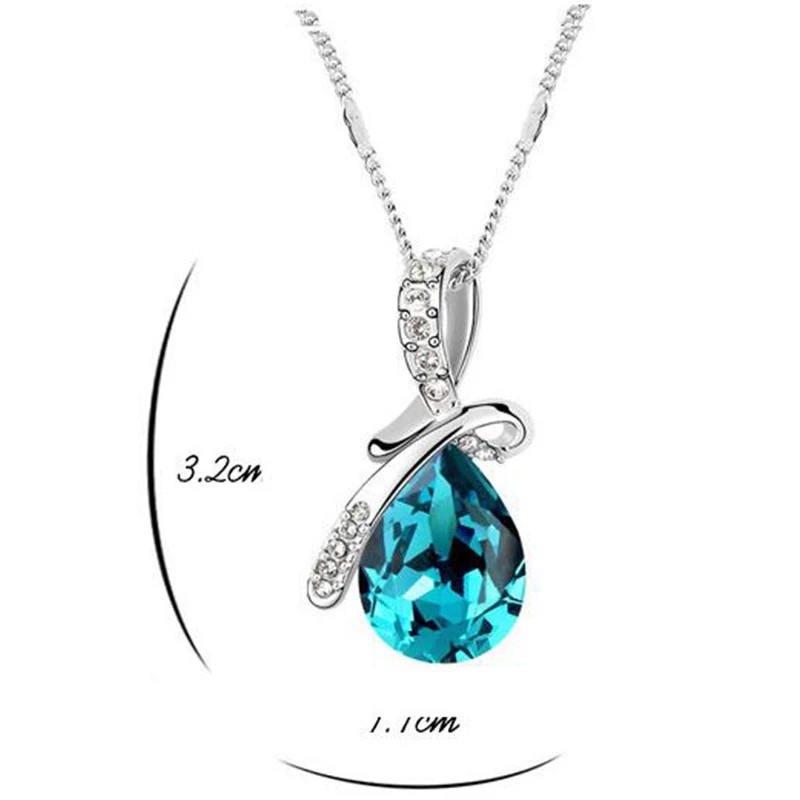 IMucci женская подвеска в форме капли воды ожерелья роскошное кристаллическое