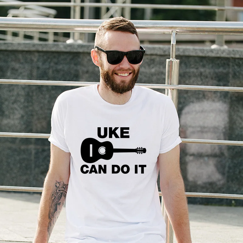 

New Coming Uke Can Do It Retro Unique T Shirts New Design Simple Style TShirts Fitted Men T Shirt For Adult
