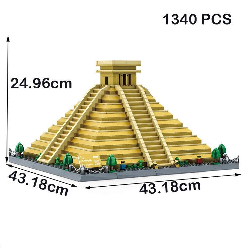 Пирамида Мексиканская Майский пирамида 1340 шт. всемирно известные строительные