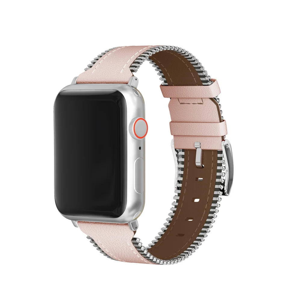40 мм 44 мм кожаный ремешок для Apple Watch Band 4 38 мм 42 мм браслет ремень для iWatch 3 2 1 Боковая цепь дизайн