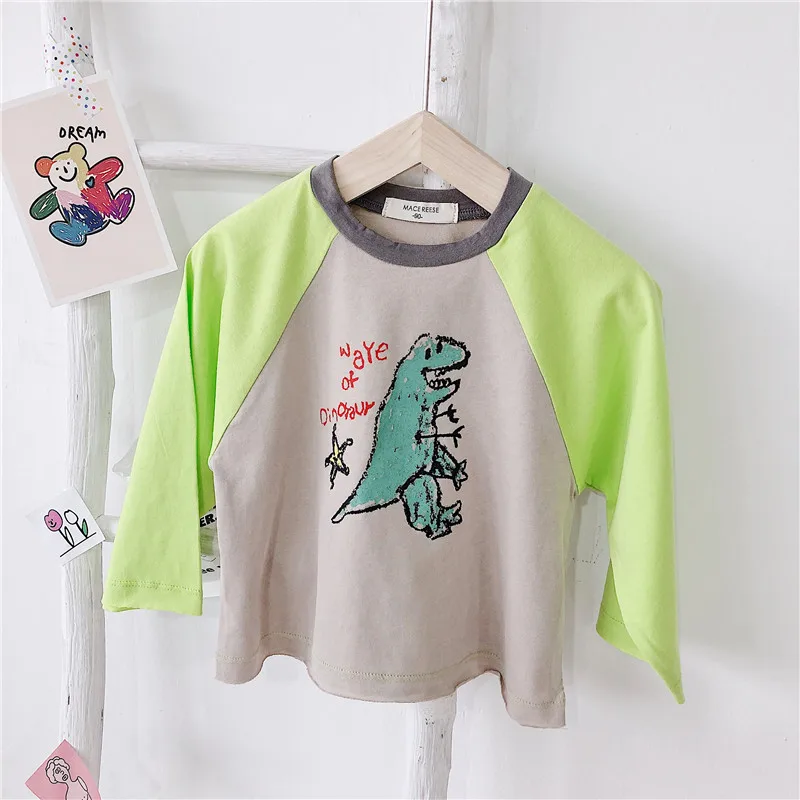 Детская рубашка с длинными рукавами сдельная блузка рисунком для девочек