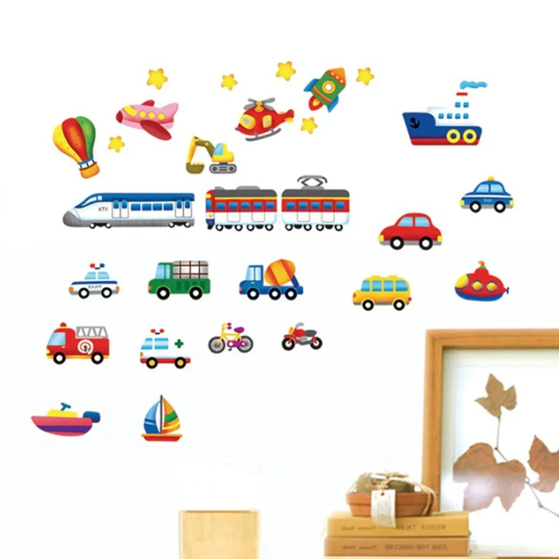 

Cartoon Trucks Tractors Cars Wall stickers Kids rooms Vehicles Wall Decals Art Poster Photo Wallpaper Home Decor Mural Decal