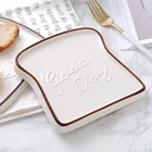 Креативная керамическая обеденная тарелка в форме тоста, фарфоровая тарелка для хлеба, салата, десерта, блюдо для утренней кухни, вечеринки, ресторана (кофе