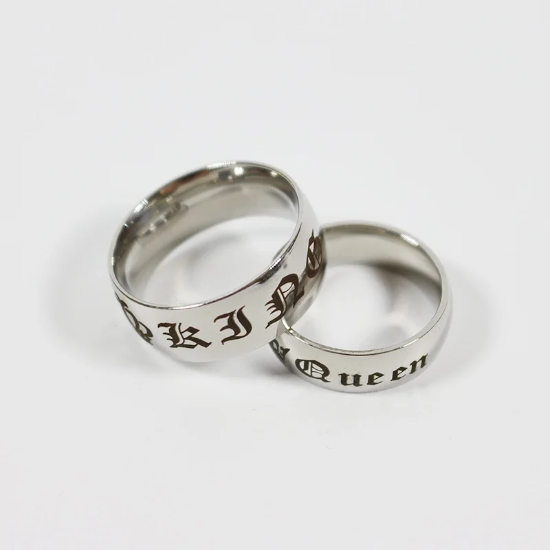 В стиле панк Золотой король и королева кольца его ее Кольца Юбилей обручальные