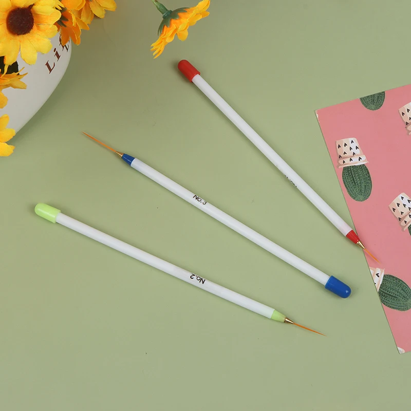 

3Pcs Ultra-thin Line Drawing Pen UV Gel Brushes Painting Tools Nail Brushl Art Line Painting Pen Soft Head 3D Tips Manicure