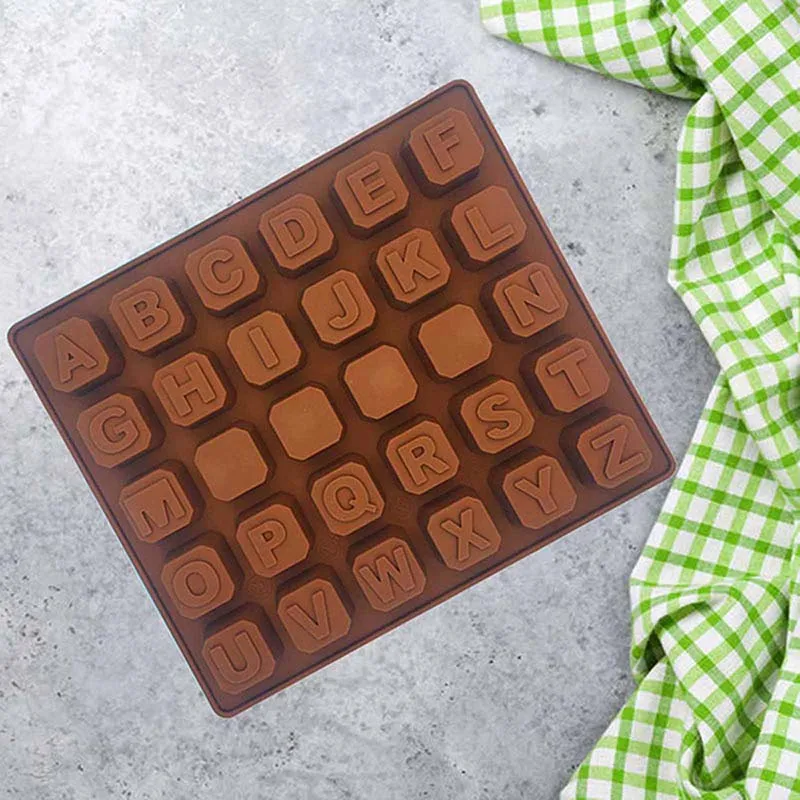 

26 English Letters + 4 White Board DIY Chocolate Handmade Soap Ice Tray Cake Mold Silicone Mold Mold