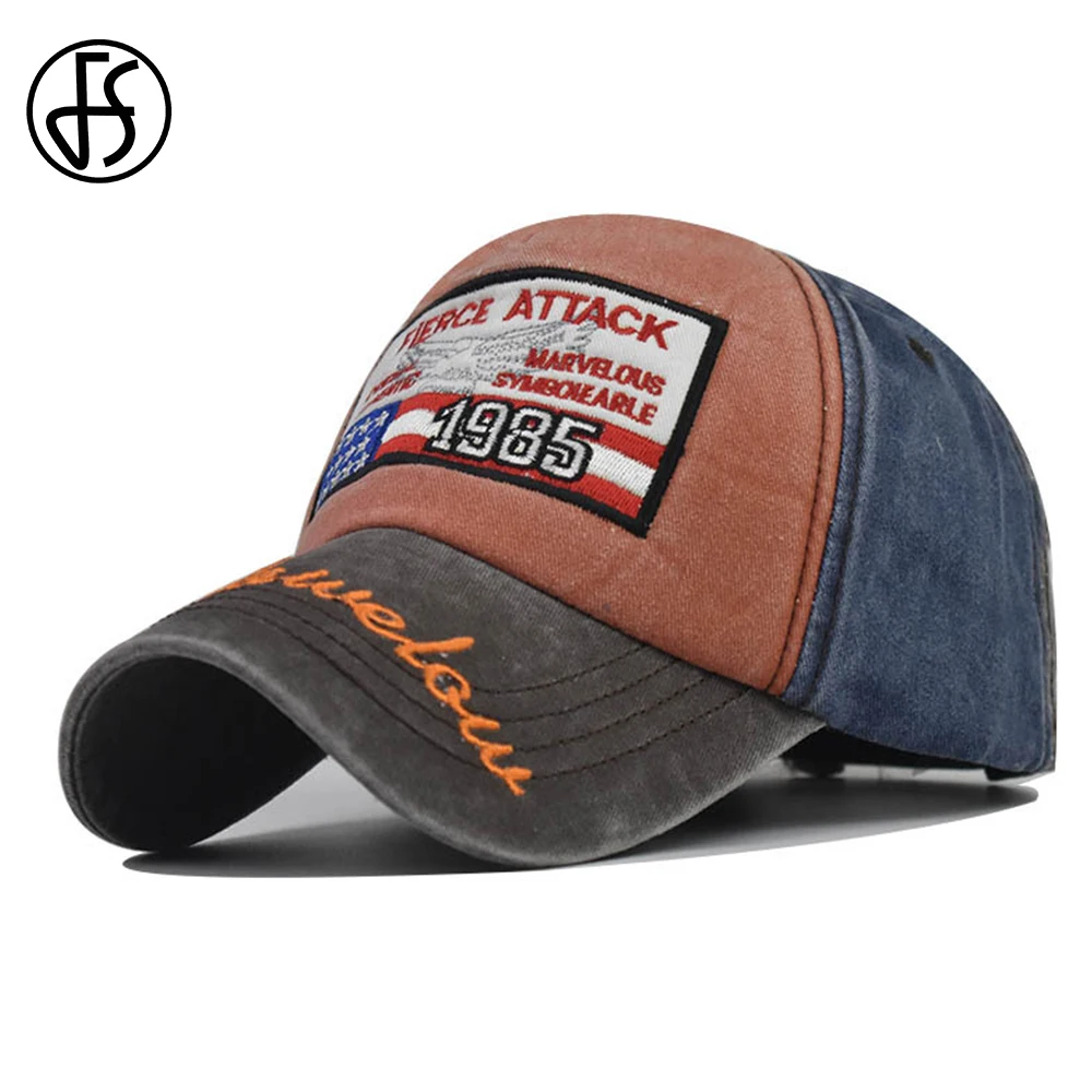 FS 2021 помытая джинсовая Бейсболка Snapback летняя кепка для мужчин и женщин с вышитыми