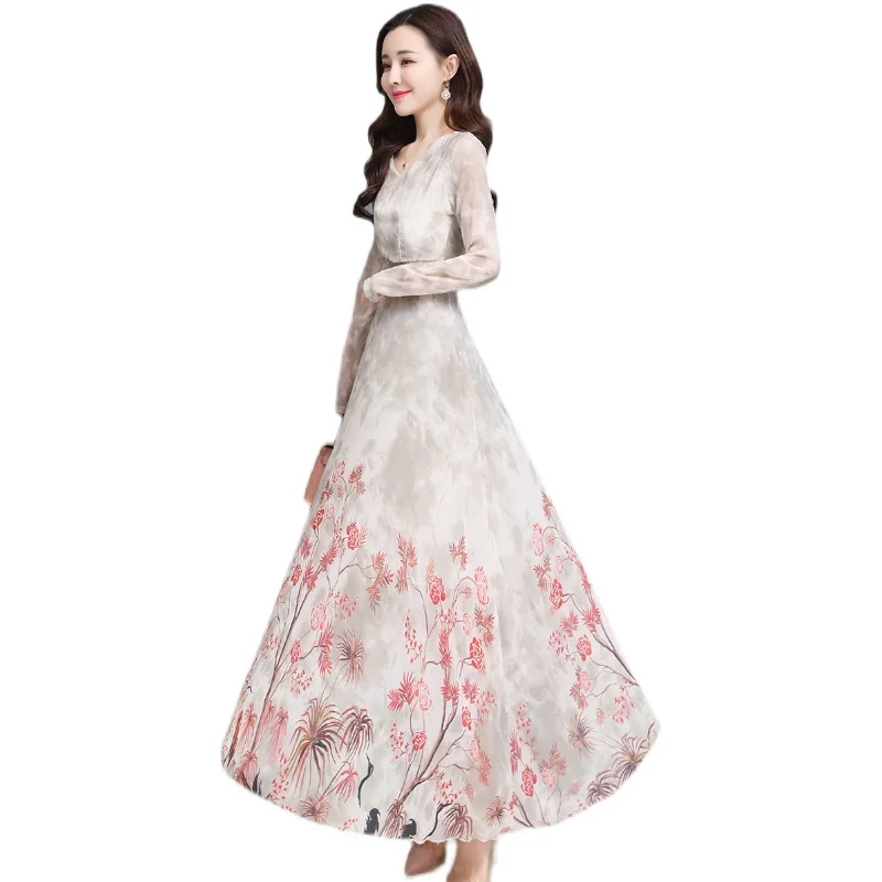 

2021 Summer Beach Dress for Women Fashion Casual Short Sleeve Female Elegant White Print Floral Chiffon Party Dresses Vestidos