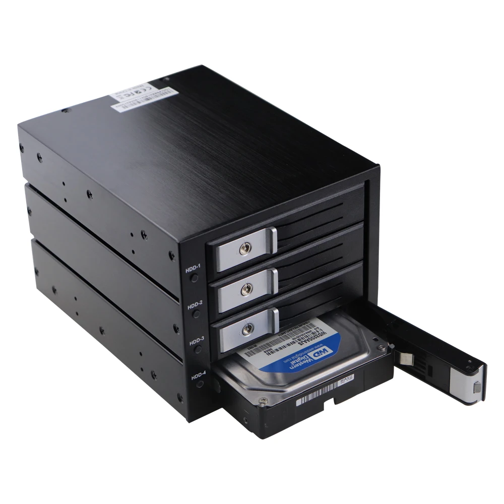 Алюминиевый 4 отсек внутренний мобильный стеллаж для 3,5 дюймов HDD лоток-меньше SATA III Корпус жесткого диска для 3x5,2" отсек привода