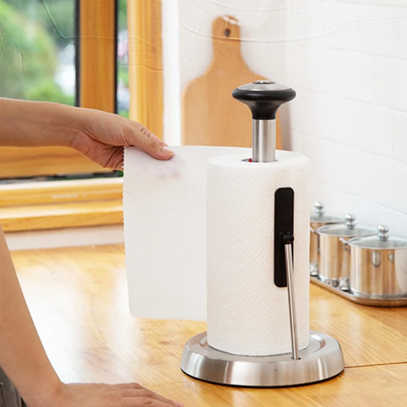 

Paper Towel Holder Easy to Tear Paper Towel Dispenser - Weighted Base Fits in Kitchen or for Bathroom Paper Towel Holder
