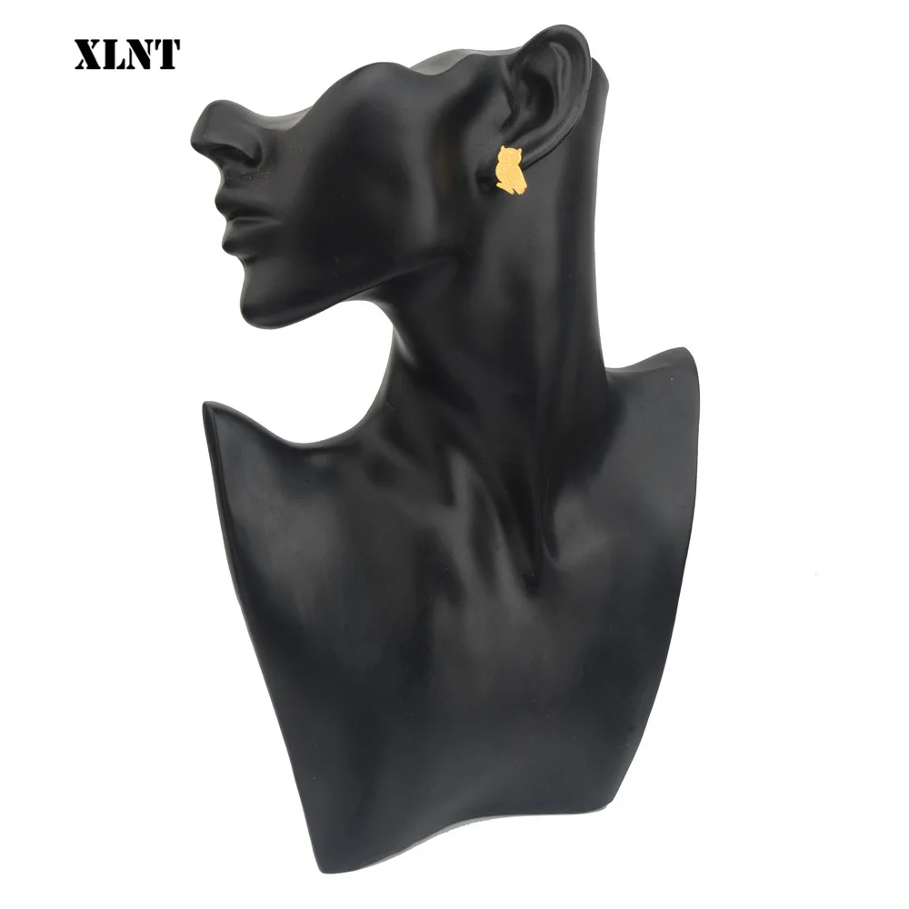 XLNT New Style Geometric Gold Color Stud Earring For Women Stainless Steel Owl Animal Earrings | Украшения и аксессуары