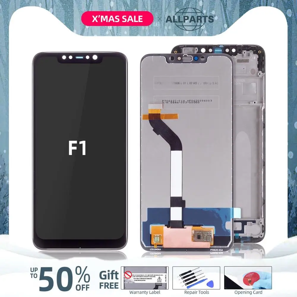 Дисплей для Xiaomi Pocophone F1 LCD в сборе с тачскрином на рамке 6.18'' черный