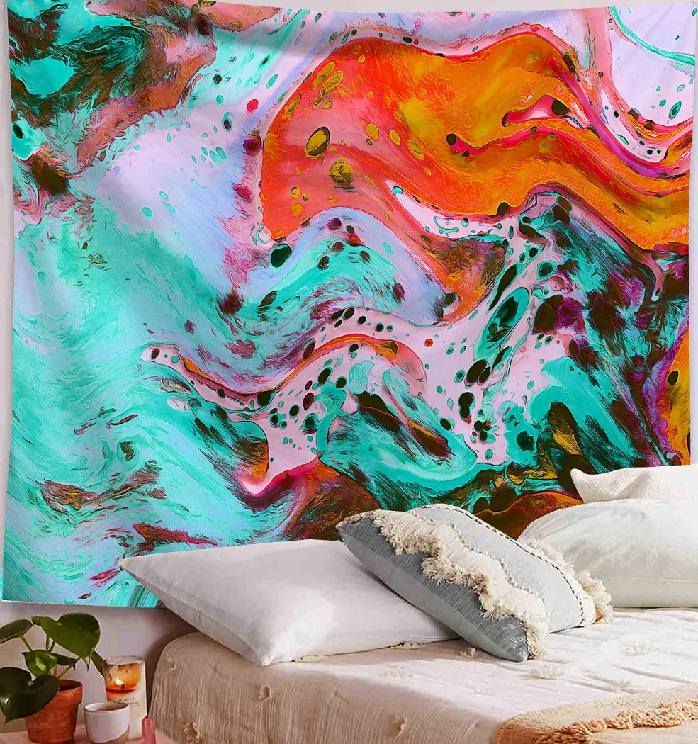 Абстрактная картина маслом гобелен украшение для спальни 100% полиэстер