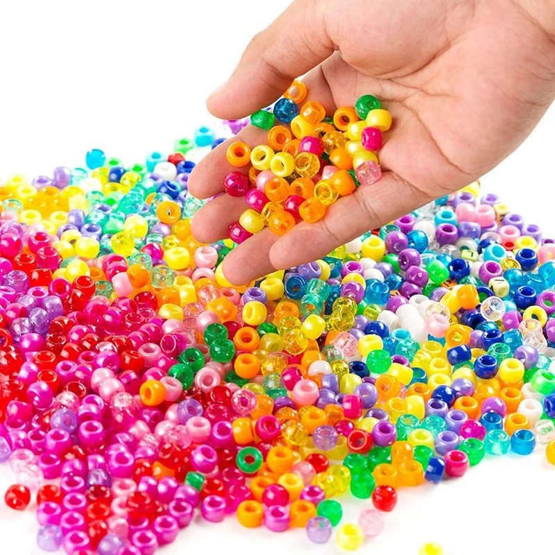 

Made Pony Beads, 4600 9 mm Pony Beads,Letter Beads and Elastic Cord, Used for Bracelet Jewelry.