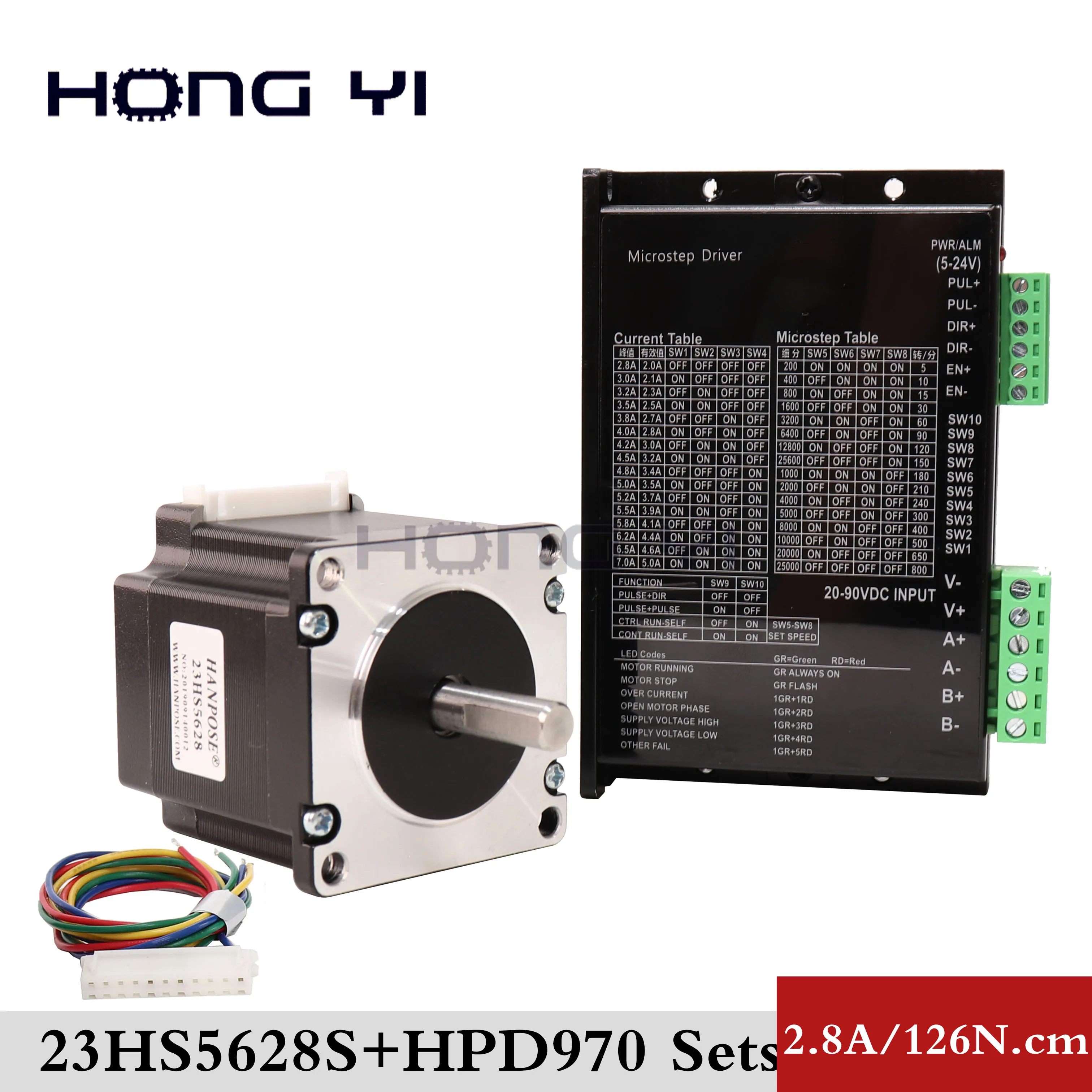 4-свинец 2.8A 126N. См Nema23 Драйвер шагового двигателя 23HS5628S-HPD970 57 мотор CE лазера CNC и 3D Электрический мотор двери