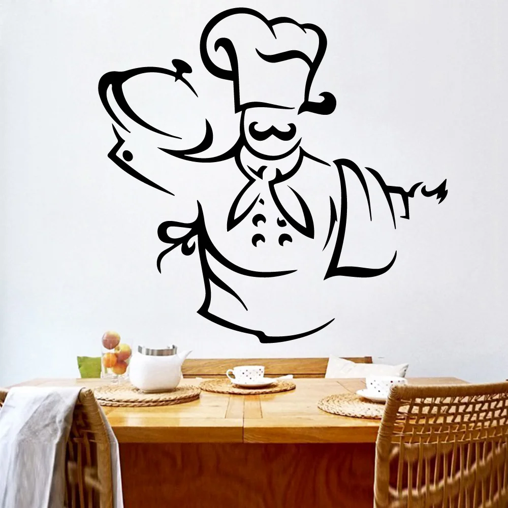 Лидер продаж наклейка на стену шеф повара самоклеящаяся виниловая