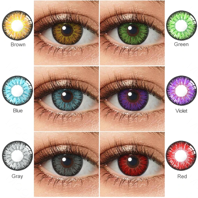 

Colored Cosplay Contacts 1 Pair Contact Lenses Red Brown Gray Blue Pink Lenses For Eyes Beauty Pupilentes Color Contacts Lens