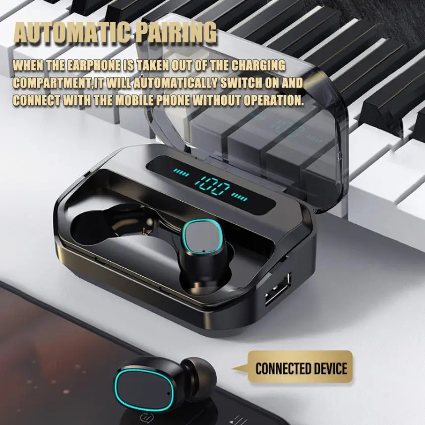 M8 наушники-вкладыши TWS с 5 0 Bluetooth наушники беспроводные мини активной функцией