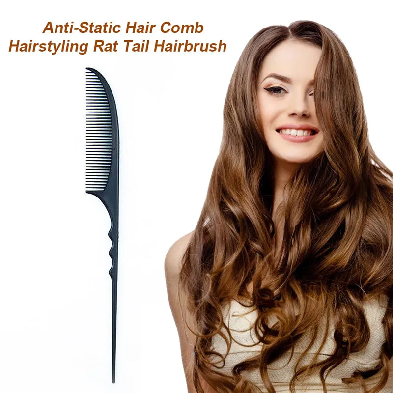 

Модная черная расческа Moon Style с тонкими зубьями, металлическая шпилька, Антистатическая расческа для волос, салонная расческа, Стайлинг, нер...