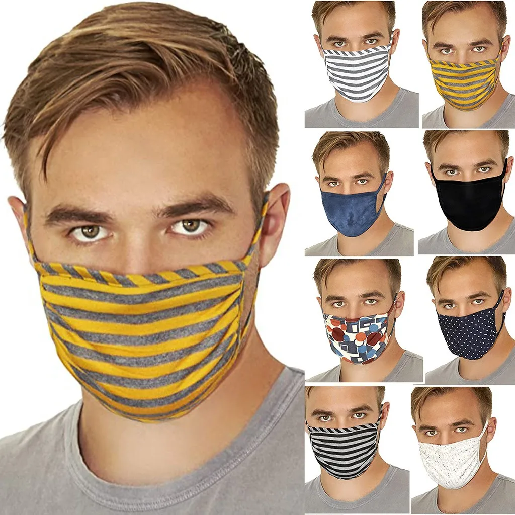 

Fashion Printing Dustproof Windproof Protective Cotton Mask Stripe Printing Comfortable Breathable Warm Windproof Outdoor Mask
