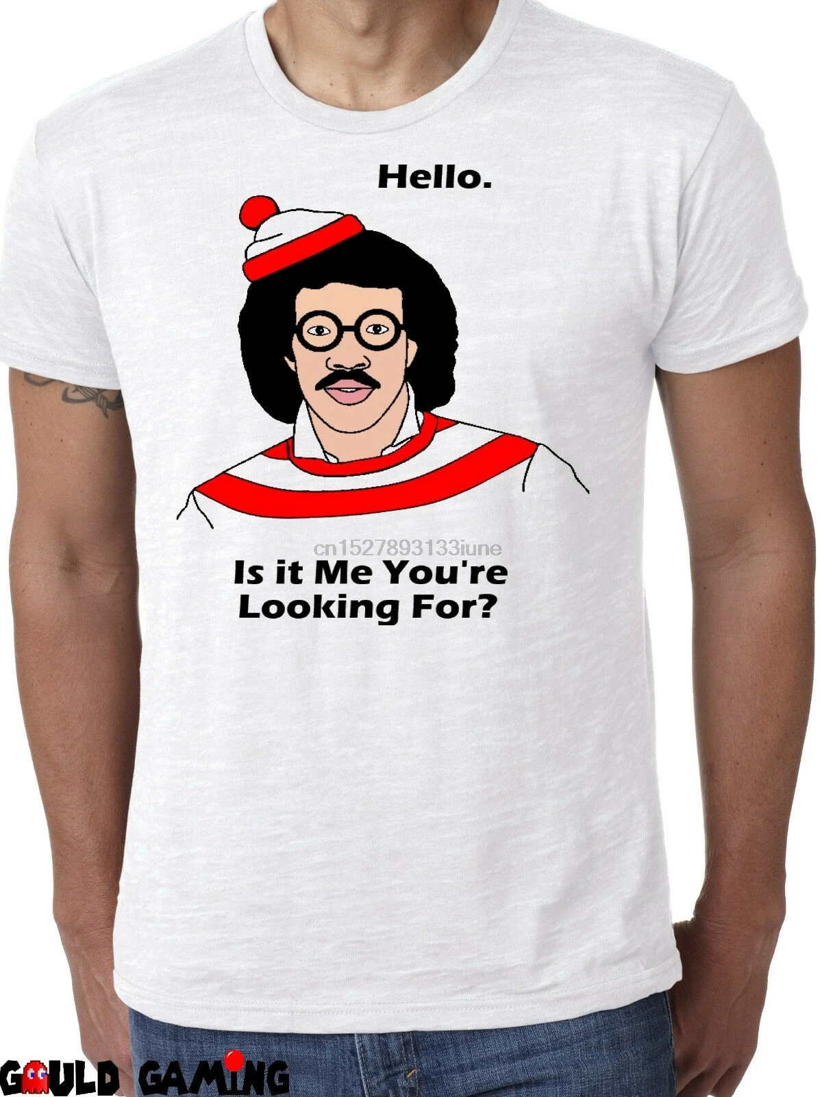 Lionel Richie Hello Is It Me Youre ищете футболку унисекс смешной взрослый Waldo | Мужская одежда