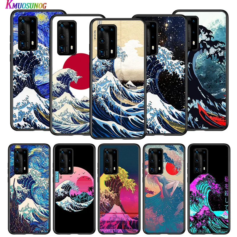 

The Great Wave off Kanagawa for Huawei P40 P30 P20 P10 Pro Lite E Plus 4G 5G P9 P8 Lite P Smart Z S Plus Soft Black Phone Case