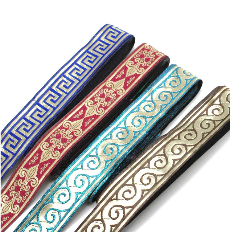 Высококачественные геометрические круглые ленты размером см x 10 ярдов с вышивкой
