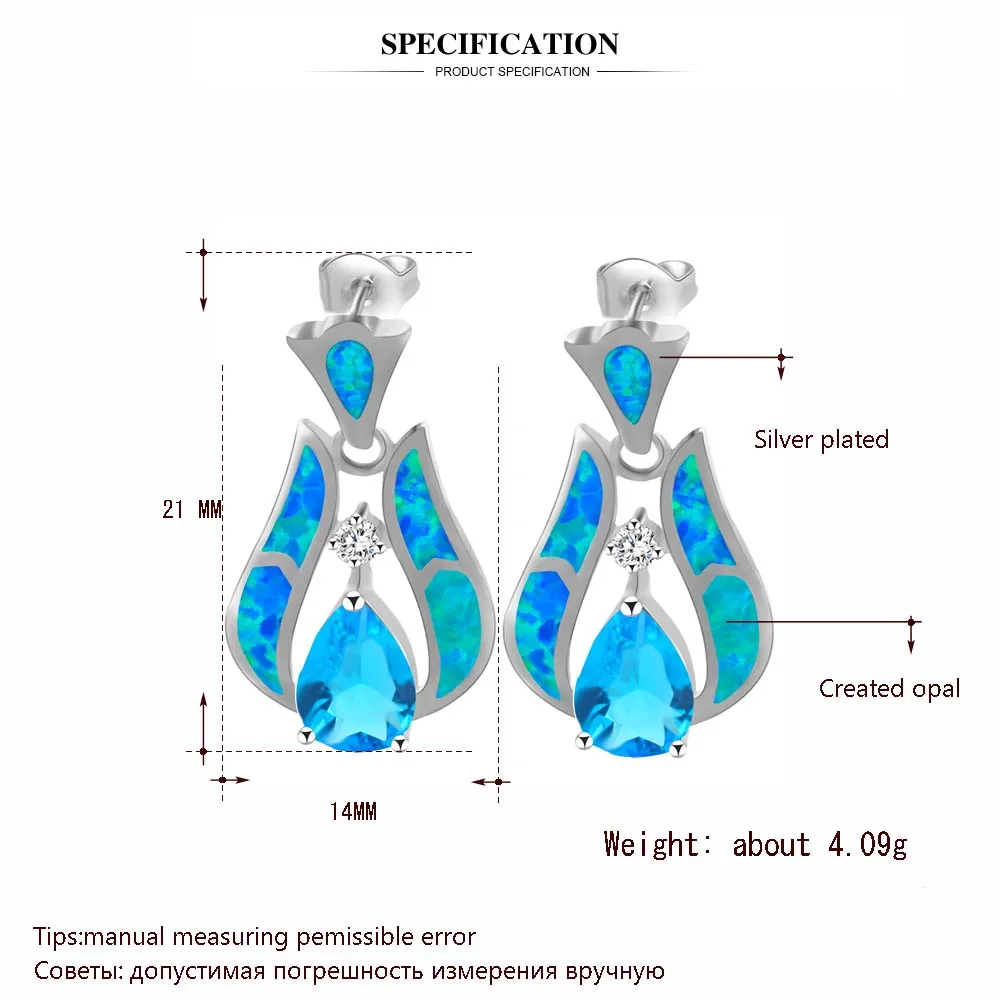 Ayowei модные высококачественные синие огненные опалы серебряные штампованные для