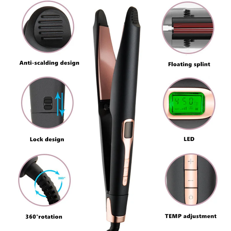 

Hair Straightener Professional Hair Straightening Flat Iron Ceramic PTC Fast heat Curling Iron Hair Curler for Hair Salon Styler