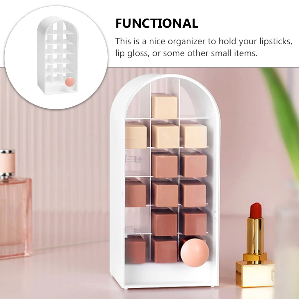 

1Pc Lipstick Rack Home Desktop Lipstick Box Lip Gloss Stand White