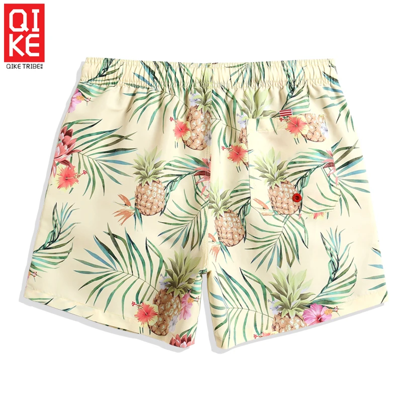 Летние мужские плавки 2020 купальный костюм с цветочным принтом Гавайские Бермуды