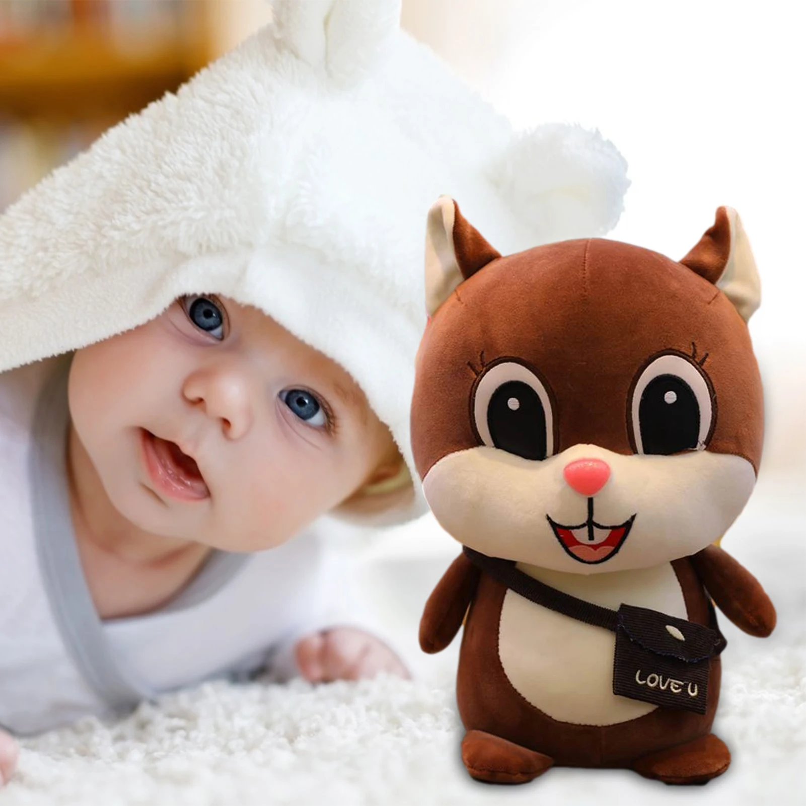 

Cute Squirrel Plush Toys Lovely Squirrel Dolls Furnishing Articles Birthday Present Children's Day Gift