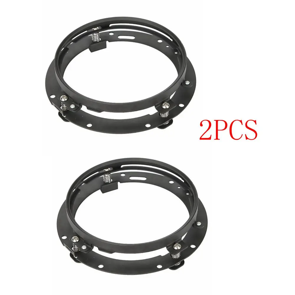 two pcs Black 7 дюймов круглый Монтажный кронштейн Монтажное кольцо, " светодиодный адаптер фары кольцо аксессуары для мотоциклов - Цвет: two pcs Black