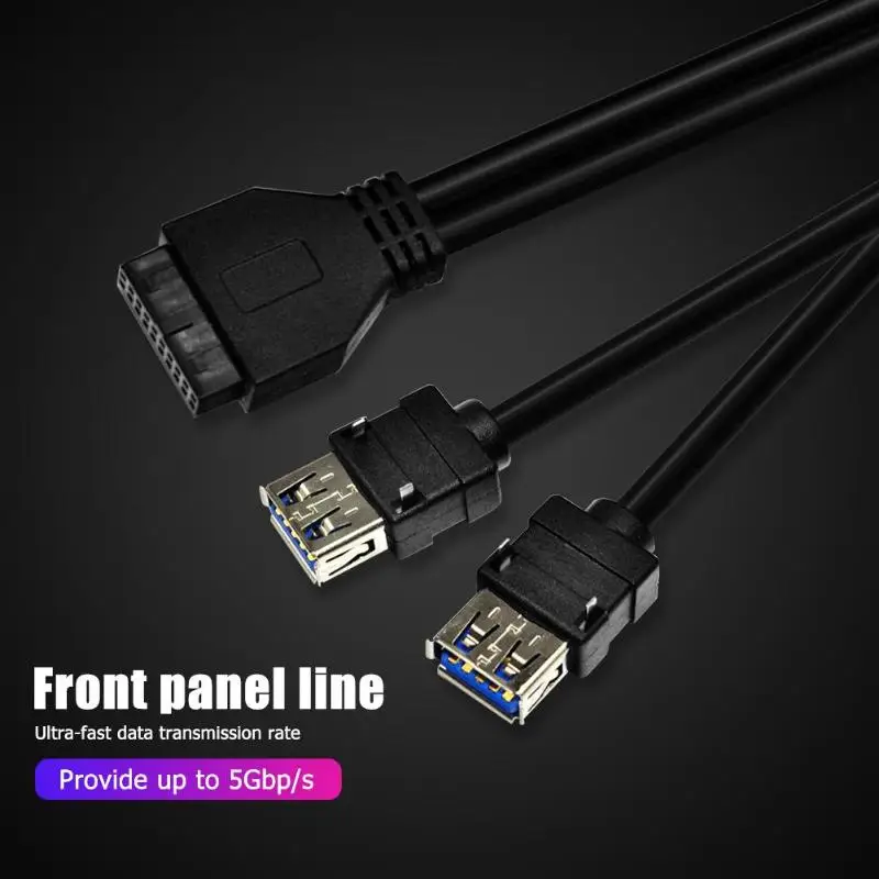 USB 3 0 кабель с передней панелью высокоскоростной 20 контактный на два порта USB3.0