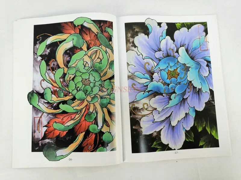 Тату книга тату-книги рукописи Атласов резные драконы Тигры черепа и цветы