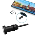 Универсальный металлический пылезащитный штекер 2 в 1 3,5 мм, разъем для наушников, лоток для Sim-карты, игла для извлечения для iPhone, Sumsang, HTC, Xiaomi, пылезащитный штекер