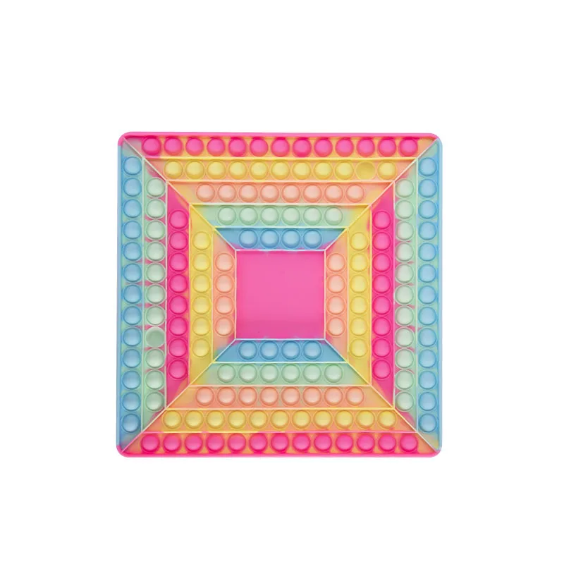 

Square Stress Toy Rainbow Push Bubble Antistress Toys Adults & Children Sensory Toys To Relieve Autism Free Shipping