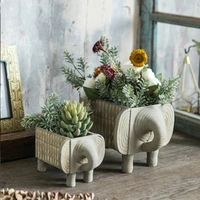 ceramic cartoon animal abstract elephant flower pot ethnic decoration ornaments garden succulent cactus flower pot ornaments