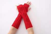 women winter cable knit arm warmers fingerless gloves thumb hole glove mittens crochet wrist warmer