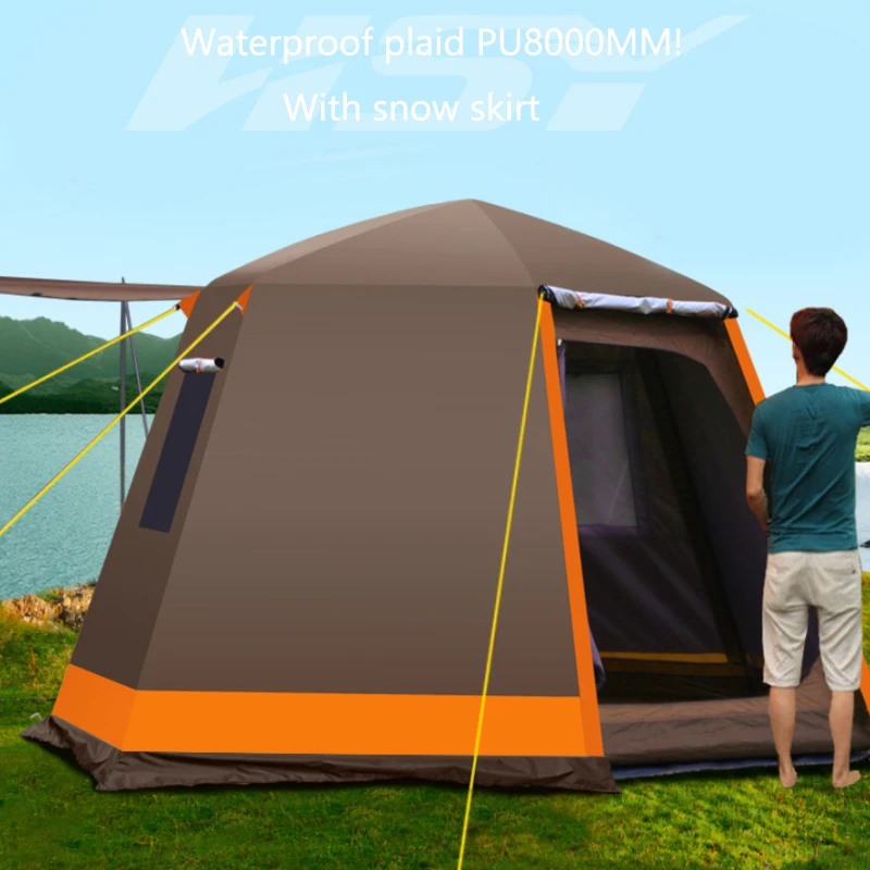 

Палатка туристическая pu8000мм на 3-4 человек, полностью автоматическая двухслойная Защита от солнца и шторма, утолщенная большая для всей семьи