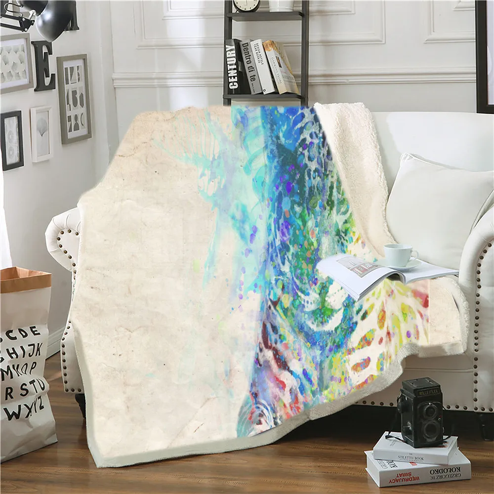

New Color Animal Print Throw Blanket Sherpa Fleece Soft Warm Winter Blankets Plush Bedspreads For Beds Sofa Car Cover
